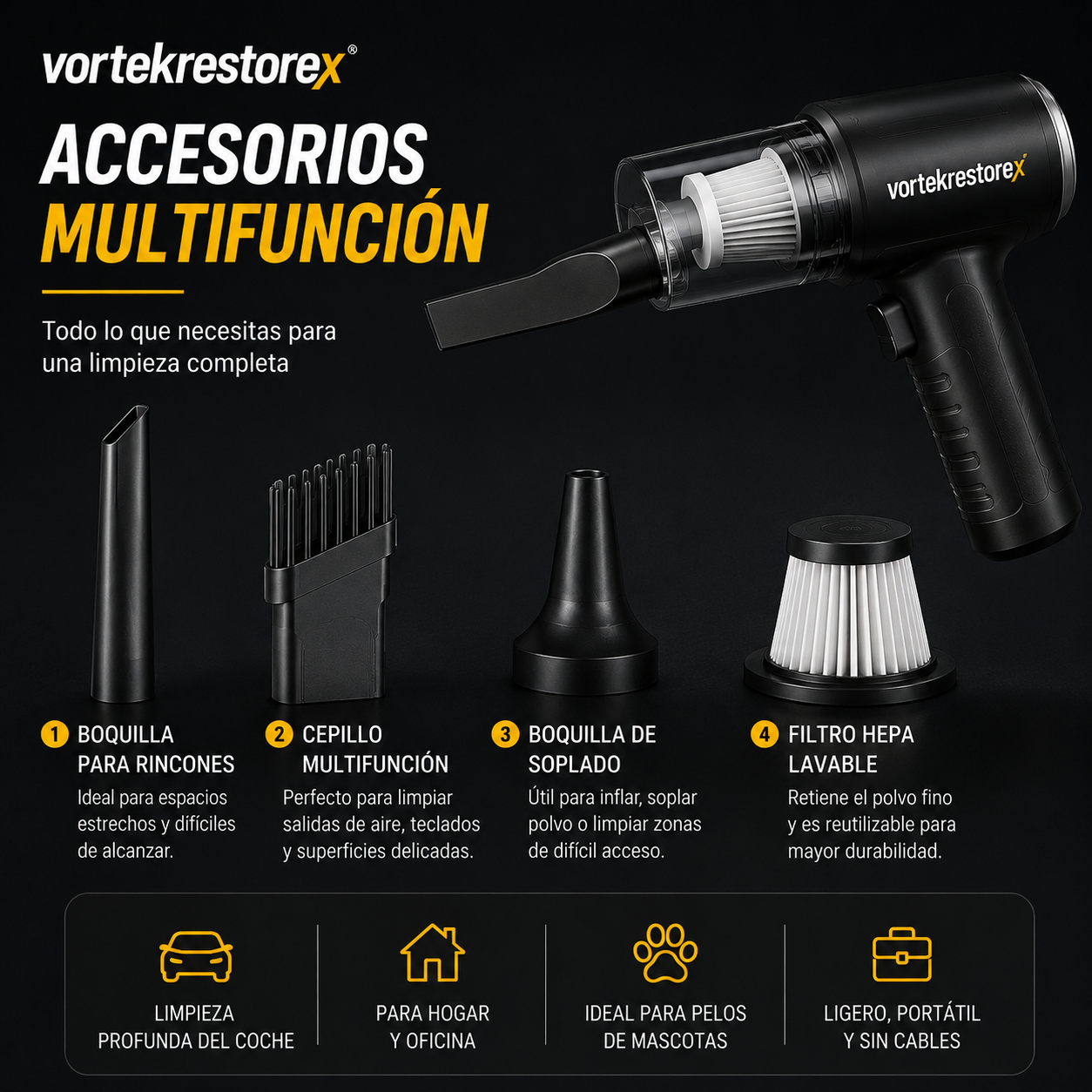 Aspirador inalámbrico portátil Vortek Vac X1™